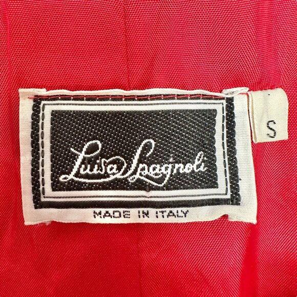 Luisa Spagnoli Vintage Coat Womens Size S Red Wool Pockets LS Made In Italy - Picture 10 of 14